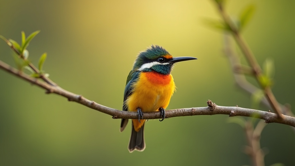 A perched songbird captured in sharp focus against a blurred natural background